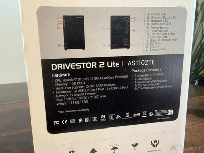 Asustor Drivestor 2 Lite AS1102TL NAS - novy, zaruka – náhľad 3