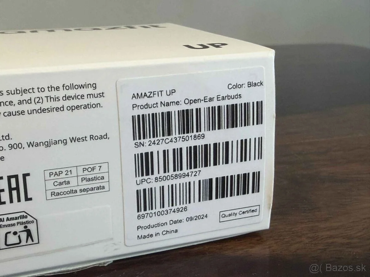 Amazfit UP open-ear sluchadla - nove, zaruka – fotka 2 z 2